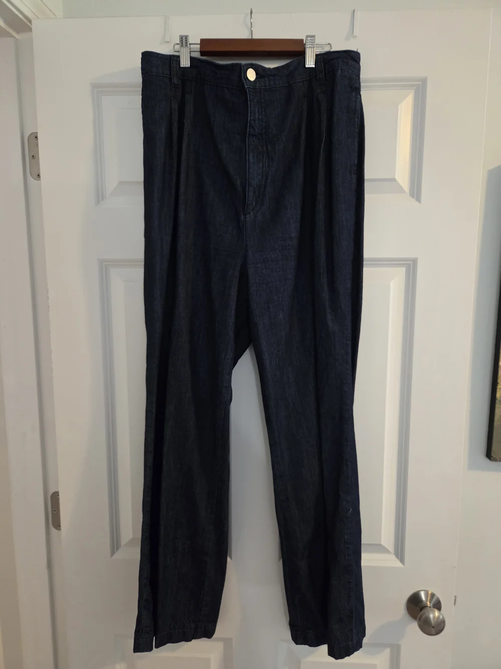 Women's Dark Blue Wide Leg Trouser Jeans - Frame Denim